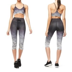 good american | ombre camo capri cropped leggings black grey s